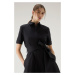 Šaty Woolrich Belted Poplin Shirt Dress Čierna