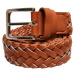 Braided synthetic leather strap light brown