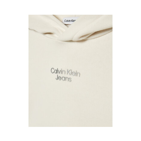Calvin Klein Jeans Mikina Logo IG0IG01525 Écru Regular Fit
