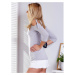 Women´s blouse light gray cut out shoulder