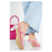 Ružové sandále na hrubom podpätku Lyana