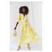 Yellow chiffon maxi dress