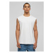 White sleeveless T-shirt with open brim