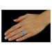 Strieborný prsteň LUNA s modrým opálom