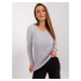 Gray ribbed neckline sweater