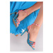 Ružovo-modré sandále na tenkom podpätku Elina