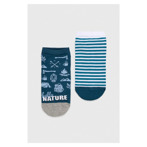 Ponožky Medicine 2-pak pánske, tyrkysová farba