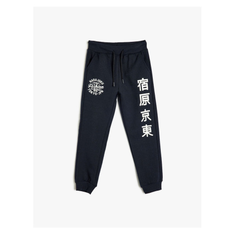 Koton Jogger Sweatpants Print Detailed Pocket Tie Waist