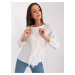 Ecru women's formal blouse with application