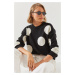 Bianco Lucci Women's Polka Dot Knitted Sweater