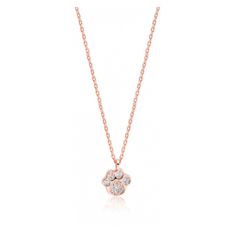 OLIVIE Strieborný náhrdelník ROSE LABKA 4203