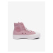 Pink Women Striped Ankle Sneakers Converse Chuck Taylor - Women