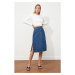 Trendyol Blue Squirt Midi Denim Skirt