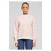 Women's Oversized Striped Sweatshirt - Pink/Cream