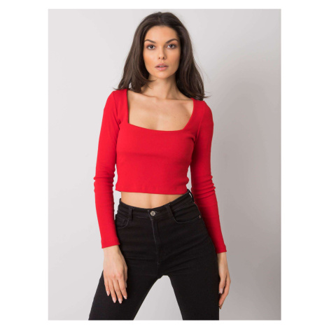 ČERVENÝ DÁMSKY CROP TOP S DLHÝMI RUKÁVMI RV-BZ-7314.97-RED Rue Paris