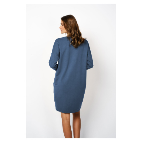 Karina women's tunic with long sleeves - denim Italian Fashion