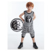 Denokids Skull Boys Striped Jumpsuit