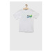 Bavlnené tričko Sisley biela farba, jednofarebný