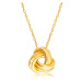 Zlatý náhrdelník 375 - trojitý lesklý pletenec s výrezom uprostred