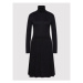 Calvin Klein Úpletové šaty Roll Neck Knitted Flare K20K203230 Čierna Slim Fit