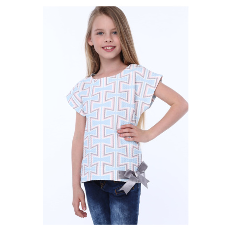 Girl's blouse with patterns and bow FASARDI