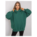 ZELENÁ OVERSIZE MIKINA BEZ POTLAČE RV-BL-6989.37X-GREEN