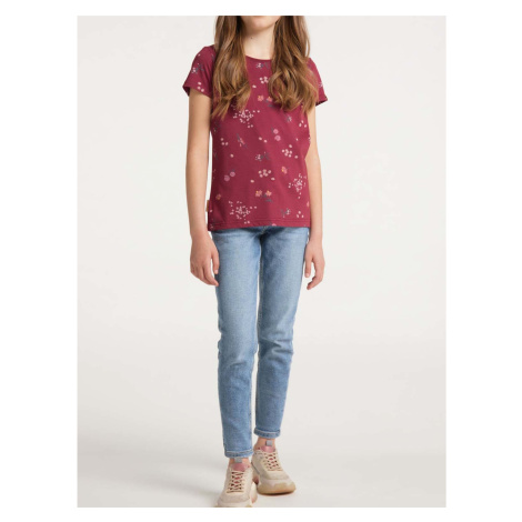 Burgundy Girls' Patterned T-Shirt Ragwear Violka - Girls