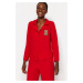 Trendyol Red Embroidered Shirt-Pants Woven Pajama Set