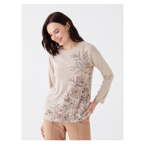 LC Waikiki Crew Neck Floral Long Sleeve Women's T-Shirt