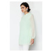 Trendyol Mint Chiffon Pleated Woven Tunic