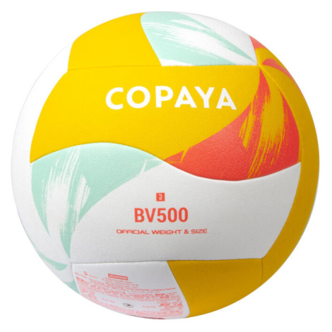 Lopta na plážový volejbal Hybride 500 žlto-biela