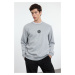 Trendyol Gray Melange Regular/Normal Cut Puffy Printed Sweatshirt