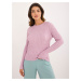 Light purple women's classic sweater with cuffs