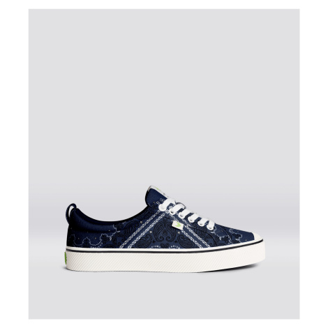 Cariuma OCA Low Navy Bandana Canvas Sneaker - Navy Bandana / Women 10.5 / Men 9