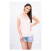 Blouse with lace neckline powder pink