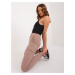 Women's dark beige sweatpants with cuffs