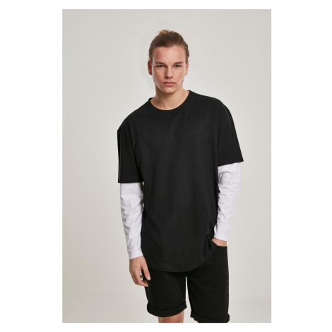 Oversized Shaped Double Layer LS Tee Black/White