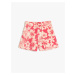 Koton Floral Linen Shorts with Elastic Waist.
