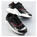 Čierne šnurovacie sneakersy s farebnými vsadkami (6346)