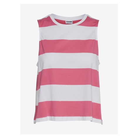 Pink-White Striped Tank Top Noisy May Hanna - Women