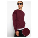 Trendyol Claret Red Oversize/Wide Cut Long Sleeve Textured Sweatshirt