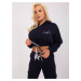 Navy blue plus size set with a short sweatshirt