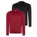 DOUBLE SET V4007 DEWBERRY MEN'S SWEATSHIRT-BLACK-BURGUNDY