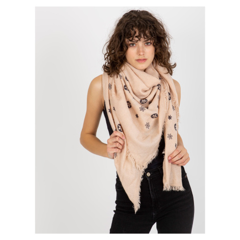 Lady's pink scarf with print