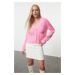 Trendyol Pink V Neck Pocket Knitwear Cardigan