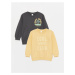 LC Waikiki Lcw Crew Neck Long Sleeve Printed Baby Boy Sweatshirt 2-Pack