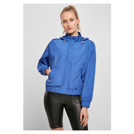 Women's Oversized Shiny Nylon Jacket Sports Blue Color Urban Classics