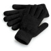 Beechfield Pohodlné pletené zimné rukavice - Čierny melír