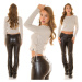 Sexy KouCla Crop Ripp sweater with lacing white Einheitsgroesse