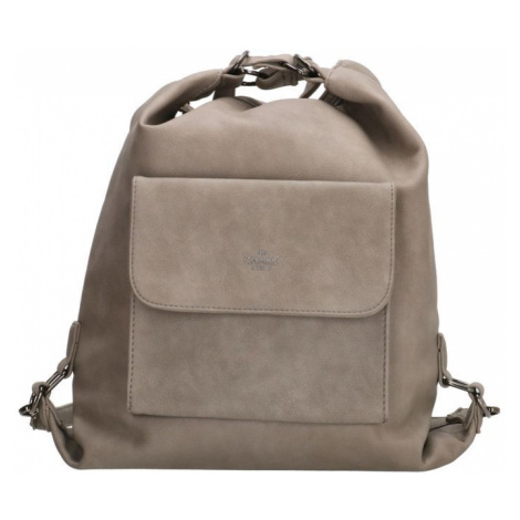 Sivý kožený ruksak a kabelka 3v1 „Universal“ 11L